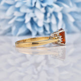 Ellibelle Jewellery Madeira Citrine & Diamond 9ct Gold Three Stone Ring