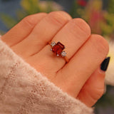 Ellibelle Jewellery Madeira Citrine & Diamond 9ct Gold Three Stone Ring