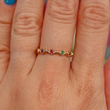 Ellibelle Jewellery Multi Gem 9ct Gold 'Dearest' Stacking Band Ring