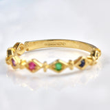 Ellibelle Jewellery Multi Gem 9ct Gold 'Dearest' Stacking Band Ring