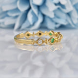 Ellibelle Jewellery Multi Gem 9ct Gold 'Dearest' Stacking Band Ring