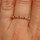 Ellibelle Jewellery Multi Gem 9ct Gold "Regards" Stacking Band Ring