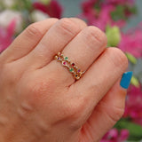 Ellibelle Jewellery Multi Gem 9ct Gold "Regards" Stacking Band Ring