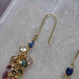Ellibelle Jewellery Multicolour Sapphire 18ct Gold Bunch Drop Earrings