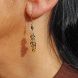 Ellibelle Jewellery Multicolour Sapphire 18ct Gold Bunch Drop Earrings