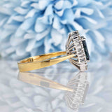 Ellibelle Jewellery Natural Blue Sapphire & Diamond 18ct Gold Cluster Ring (3.14ct)