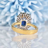 Ellibelle Jewellery Natural Blue Sapphire & Diamond 18ct Gold Cluster Ring (3.14ct)