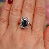 Ellibelle Jewellery Natural Blue Sapphire & Diamond 18ct Gold Cluster Ring (3.14ct)
