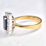 Ellibelle Jewellery Natural Blue Sapphire & Diamond 18ct Gold Cluster Ring (3.14ct)