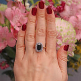 Ellibelle Jewellery Natural Blue Sapphire & Diamond 18ct Gold Cluster Ring (3.14ct)