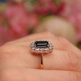 Ellibelle Jewellery Natural Blue Sapphire & Diamond 18ct Gold Cluster Ring (3.14ct)