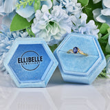 Ellibelle Jewellery Natural Blue Sapphire & Diamond 18ct Gold Crossover Ring