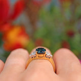 Ellibelle Jewellery Natural Blue Sapphire & Diamond 18ct Gold Ring (2.92ct)