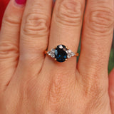 Ellibelle Jewellery Natural Blue Sapphire & Diamond 18ct Gold Ring (2.92ct)