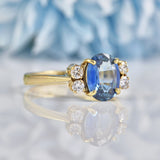 Ellibelle Jewellery Natural Ceylon Sapphire & Diamond 18ct Gold Ring (1.63ct)