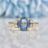 Ellibelle Jewellery Natural Ceylon Sapphire & Diamond 18ct Gold Ring (1.63ct)
