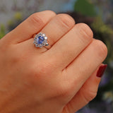 Ellibelle Jewellery Natural Ceylon Sapphire & Diamond 18ct White Gold Cluster Engagement Ring (1.20ct)