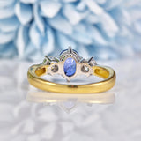 Ellibelle Jewellery Natural Ceylon Sapphire & Diamond Three Stone Engagement Ring (1.60ct)