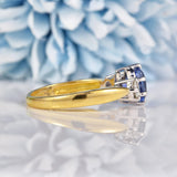 Ellibelle Jewellery Natural Ceylon Sapphire & Diamond Three Stone Engagement Ring (1.60ct)