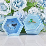 Ellibelle Jewellery Natural Emerald & Diamond 18ct Gold Solitaire Ring