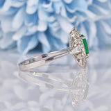 Ellibelle Jewellery Natural Emerald & Diamond 18ct White Gold Engagement Ring