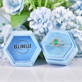 Ellibelle Jewellery Natural Emerald & Diamond 18ct White Gold Engagement Ring
