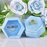 Ellibelle Jewellery Natural Emerald & Diamond Gold Oval Cluster Ring