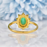 Ellibelle Jewellery Natural Emerald & Diamond Gold Oval Cluster Ring