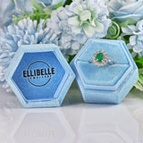 Ellibelle Jewellery Natural Emerald & Diamond White Gold Cluster Engagement Ring