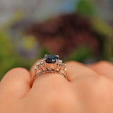 Ellibelle Jewellery Natural Sapphire & Diamond 18k White Gold Ring (1.84ct)
