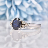 Ellibelle Jewellery Natural Sapphire & Diamond 18k White Gold Ring (1.84ct)