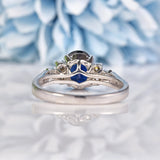 Ellibelle Jewellery Natural Sapphire & Diamond 18k White Gold Ring (1.84ct)