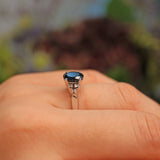 Ellibelle Jewellery Natural Sapphire & Diamond 18k White Gold Ring (1.84ct)