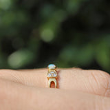 Ellibelle Jewellery Opal & Diamond 18ct Gold Bow Ring