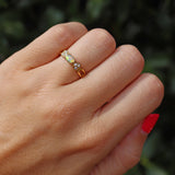 Ellibelle Jewellery Opal & Diamond 18ct Gold Bow Ring