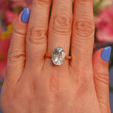 Ellibelle Jewellery Oval Cut Aquamarine 18ct Yellow Gold Solitaire Ring
