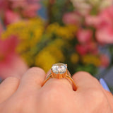 Ellibelle Jewellery Oval Cut Aquamarine 18ct Yellow Gold Solitaire Ring
