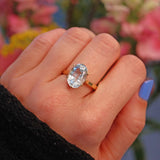 Ellibelle Jewellery Oval Cut Aquamarine 18ct Yellow Gold Solitaire Ring