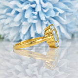 Ellibelle Jewellery Oval Cut Aquamarine 18ct Yellow Gold Solitaire Ring