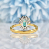 Ellibelle Jewellery Oval Emerald & Diamond 18ct Yellow Gold Cluster Ring