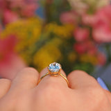 Ellibelle Jewellery Pear Shaped Aquamarine 18ct Yellow Gold Ring