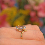 Ellibelle Jewellery Pear Shaped Aquamarine 18ct Yellow Gold Ring