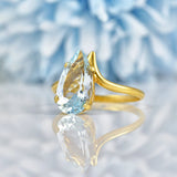 Ellibelle Jewellery Pear Shaped Aquamarine 18ct Yellow Gold Ring