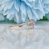 Ellibelle Jewellery PINK SAPPHIRE & DIAMOND 9CT WHITE GOLD CLUSTER RING