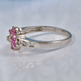 Ellibelle Jewellery PINK SAPPHIRE & DIAMOND 9CT WHITE GOLD CLUSTER RING