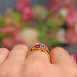 Ellibelle Jewellery Pink Sapphire & Tanzanite 18ct Gold "Toi et Moi" Engagement Ring