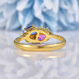 Ellibelle Jewellery Pink Sapphire & Tanzanite 18ct Gold "Toi et Moi" Engagement Ring