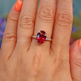 Ellibelle Jewellery Pink Tourmaline & Diamond 18ct Gold Dress Ring