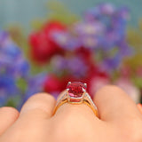 Ellibelle Jewellery Pink Tourmaline & Diamond 18ct Gold Dress Ring