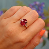 Ellibelle Jewellery Pink Tourmaline & Diamond 18ct Gold Dress Ring
